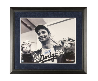 Sandy Koufax Autographed and Framed 20x24 No-Hitter Baseballs Photo